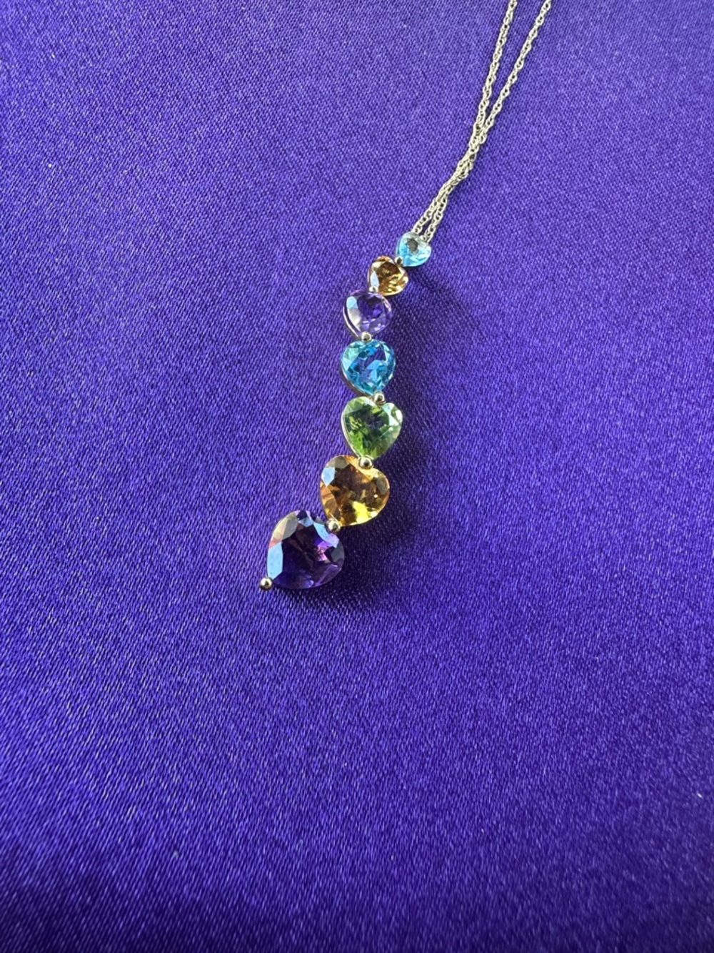 JCPenney Multicolor Heart Crystal Drop Necklace